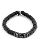 Men's Onyx Bead Bracelet With Gunmetal