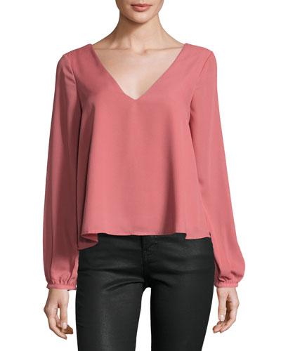 Long-sleeve Crisscross-detail Top,