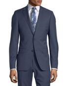 Slim-fit Two-button Check-print Wool