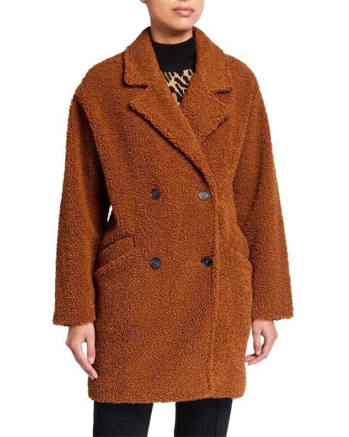 Faux-shearling Double-breasted Jacket