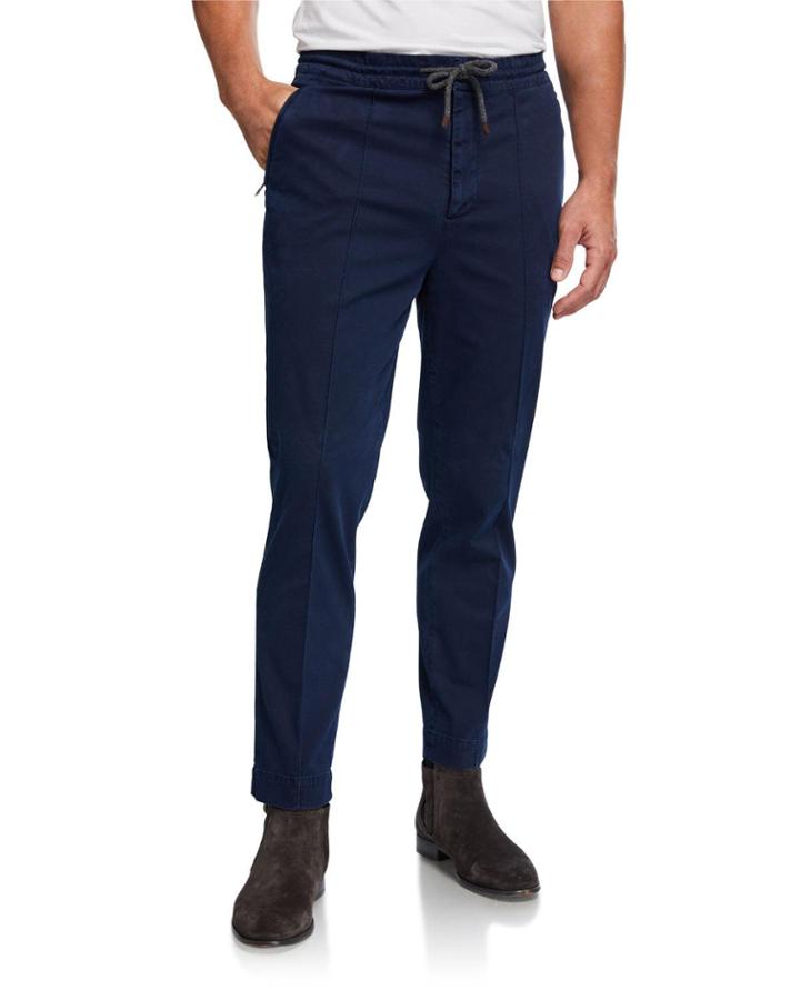 Men's Gabardine Crete Trousers With Drawstring