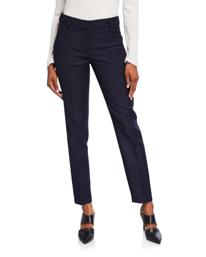 Melvin Wool Crepe Slim Leg Flat Front Pants