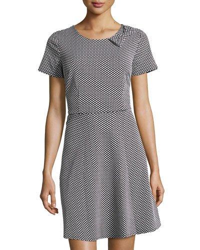 Jacquard-knit Polka-dot Dress, Rich Black