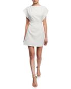Crewneck Dolman-sleeve Fit-and-flare Dress