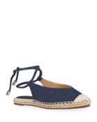 Laba Flat Leather Ankle-tie Espadrilles