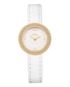 Fendi My Way Watch With Removable Fur Glamy, White