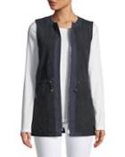 Lavine Perforated Suede Zip-front Vest