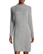 Turtleneck Sweater Dress, Gray