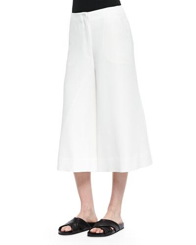 Presli Cropped Wide-leg Pants, Ivory