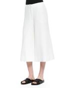 Presli Cropped Wide-leg Pants, Ivory