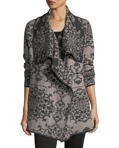 Jacquard Cascading Medium Cardigan