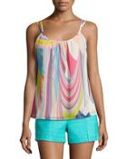 Tasmine Watercolor-print Top,