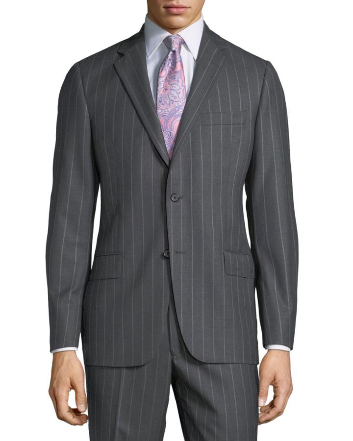 Men's Pinstriped Two-piece Suit,