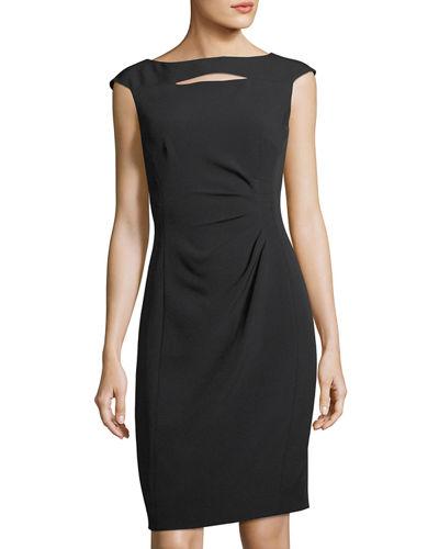 Slit-neck Side-ruched