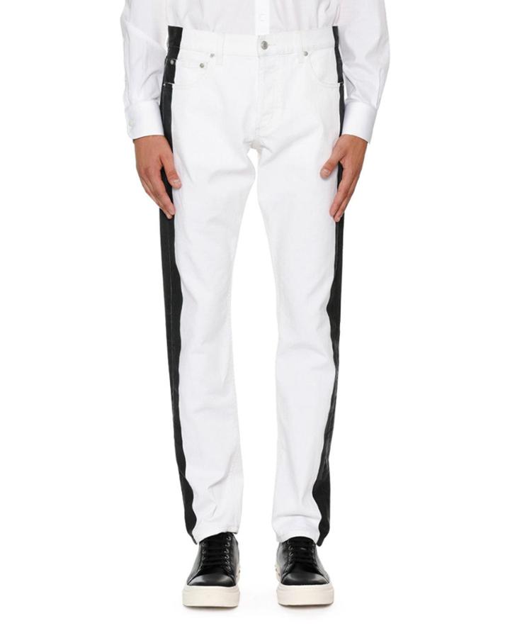 Side-striped Slim-straight Jeans