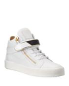 Men's Leather High-top Golden Bar