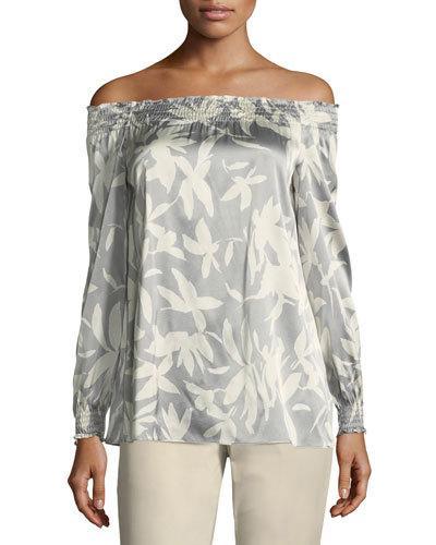 Raelyn Off-the-shoulder Floral-print Blouse