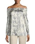 Raelyn Off-the-shoulder Floral-print Blouse