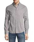 Micro-twill Floral Button-front