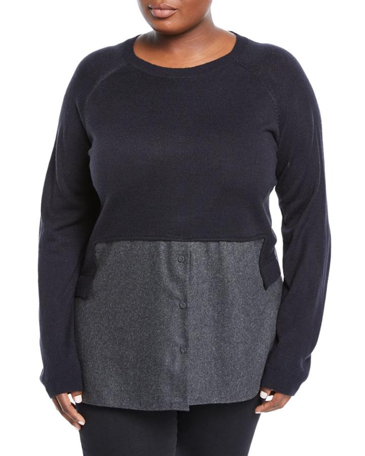 Twofer Flannel Combo Sweater,