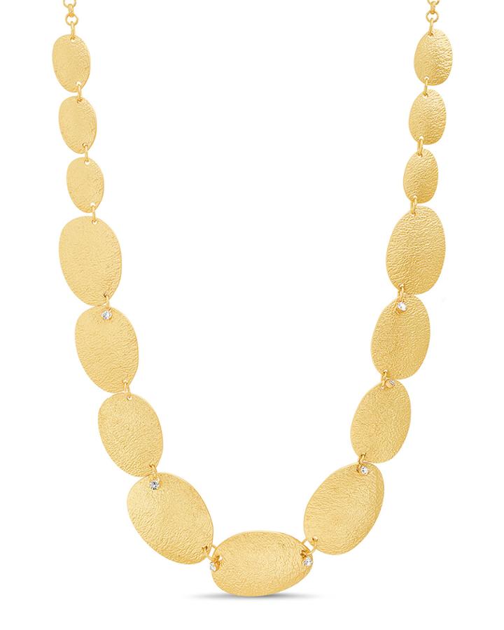 Textured Oval Chain Necklace