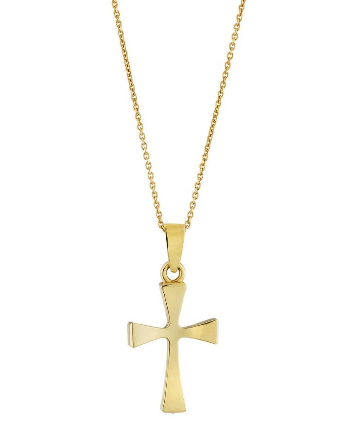 18k Gold Cross Pendant Necklace