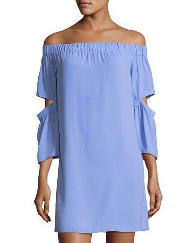 Off-the-shoulder Crepe