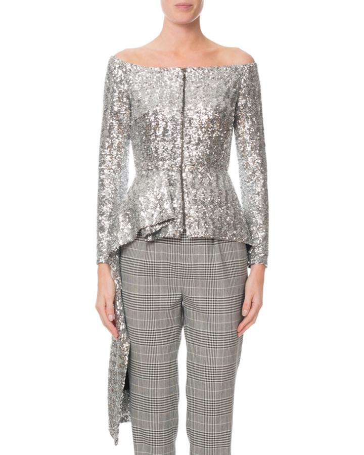 Endfield Off-the-shoulder Sequined Fit & Flare Jacket