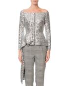 Endfield Off-the-shoulder Sequined Fit & Flare Jacket