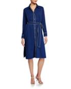 Midi Shirtdress With Piping Detail