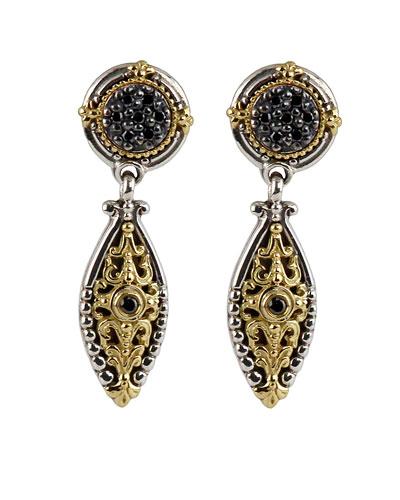 Asteri Pave Black Diamond Dangle Earrings