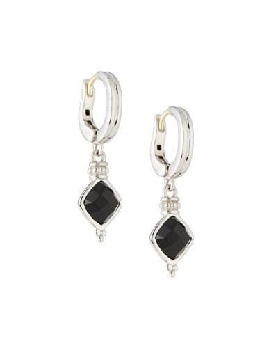 Cushion-cut Black Onyx Drop Earrings
