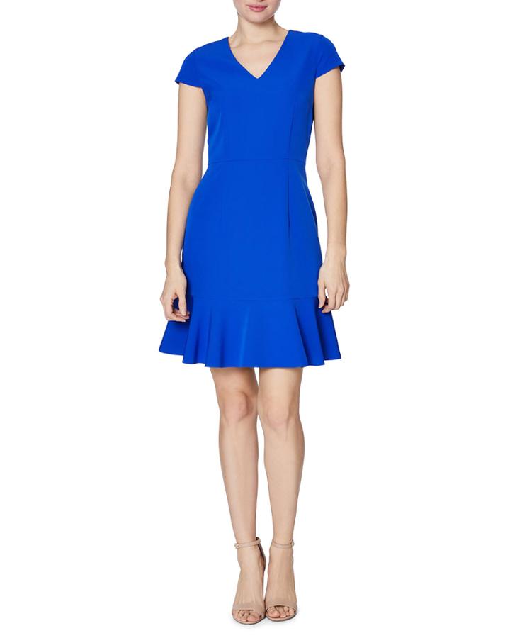 V-neck Ruffle Hem Dress