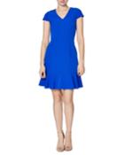 V-neck Ruffle Hem Dress