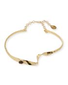 Golden Wave Choker Necklace W/