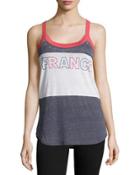 France Graphic Tank Top, White/blue/red
