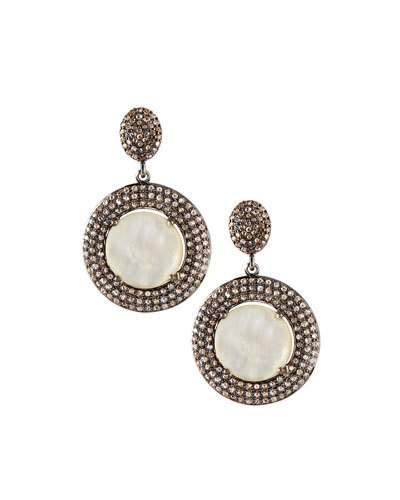 Mother-of-pearl & Champagne Diamond Double-drop Earrings