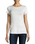 Lace-up Boat-neck Tee, New Light Heather Gray