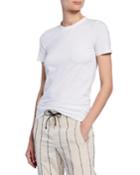Basic T-shirt W/ Embellished Collar Detail