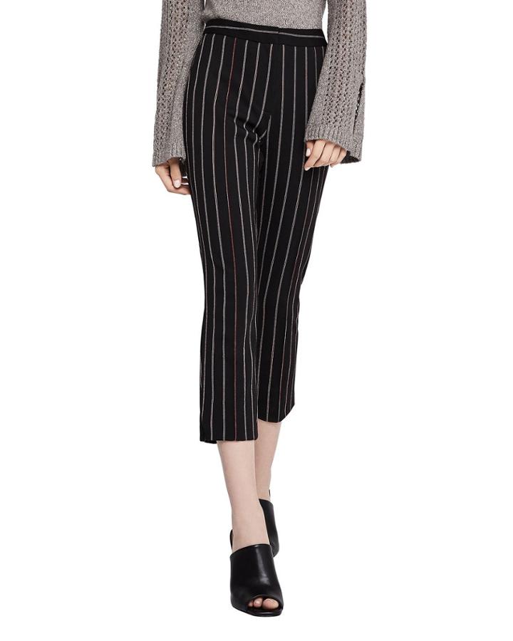 Mid-rise Striped Cropped Trousers