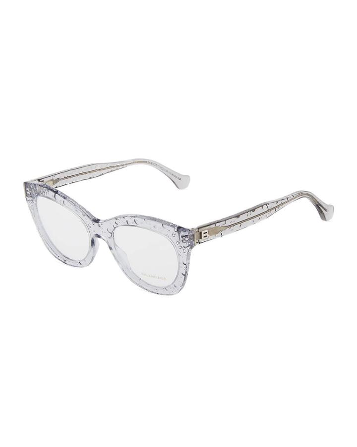 Oversized Round Bubble Transparent Plastic Optical Glasses