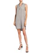 Open-collar Sleeveless High-low Tunic Dress