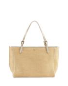 Tory Burch York Buckled Straw Tote Bag, Women's, Natural/gold