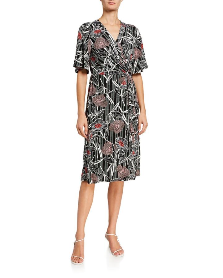 Surplice Puff Interlock Dress