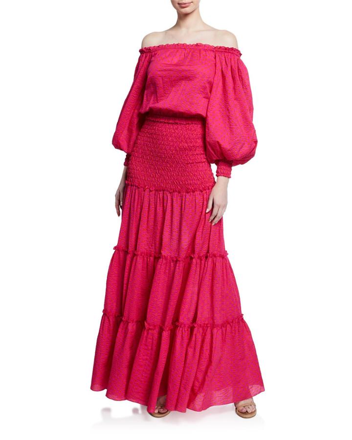 Thalssa Blouson-sleeve Smocked