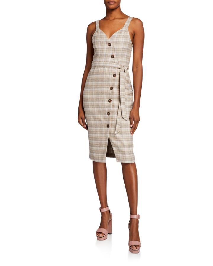 Check Wrap Dress