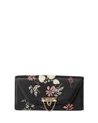 Embroidered Leather Clutch Bag