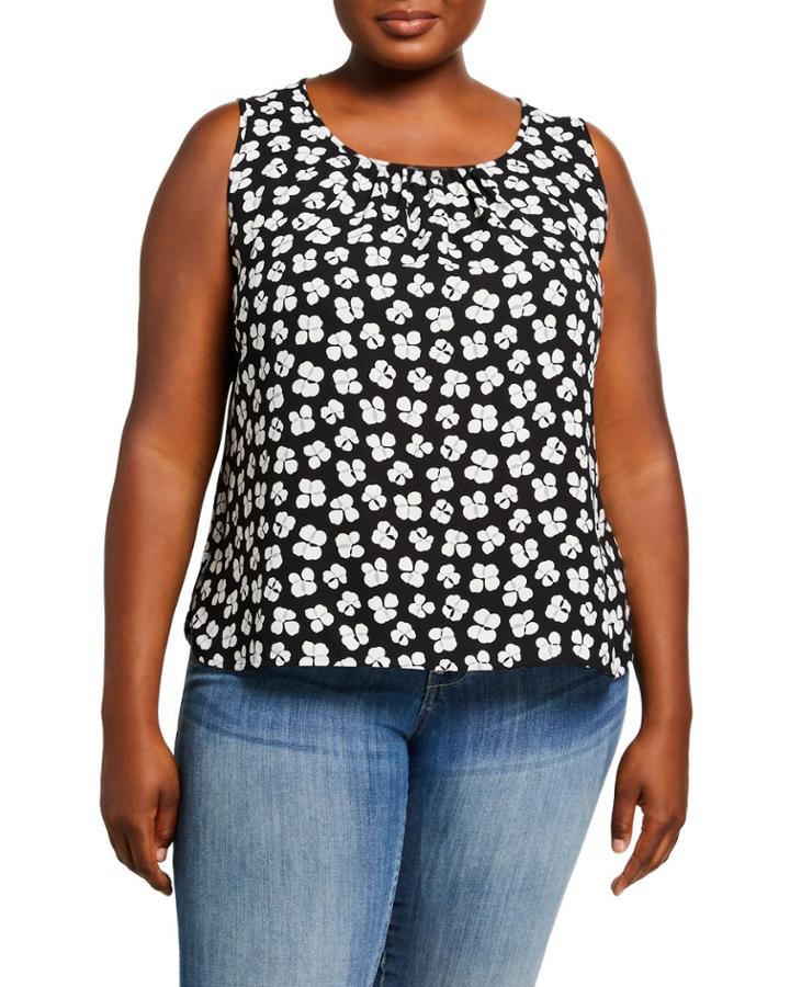 Plus Size Zuma Petal Print Tank