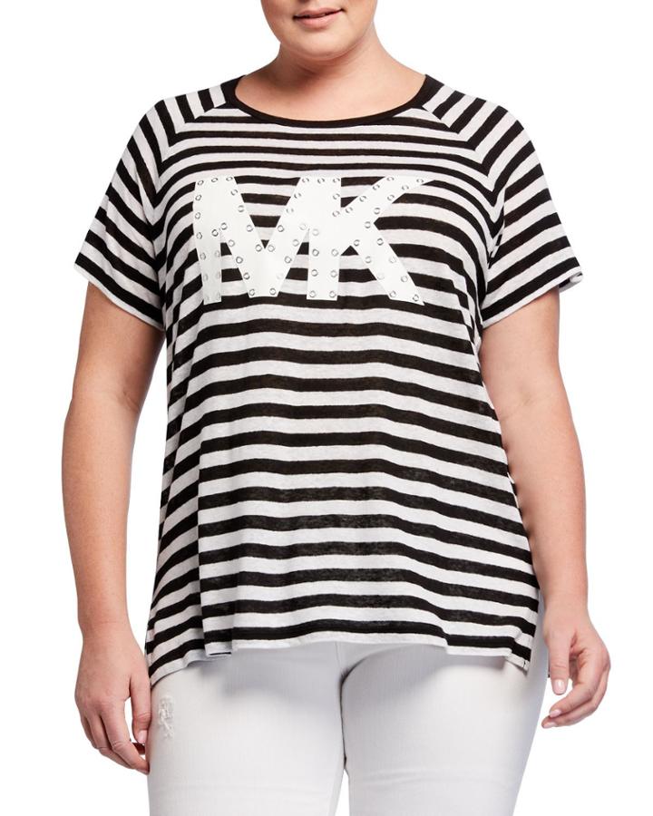 Plus Size Logo Grommet Short-sleeve
