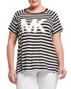 Plus Size Logo Grommet Short-sleeve